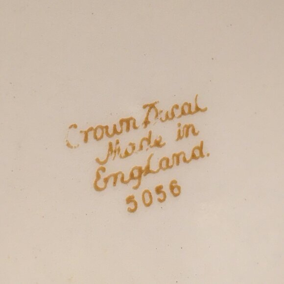 Vintage English CROWN DUCAL Cobalt and Gold Trim Dessert Plate # 1 - Picture 5 of 8